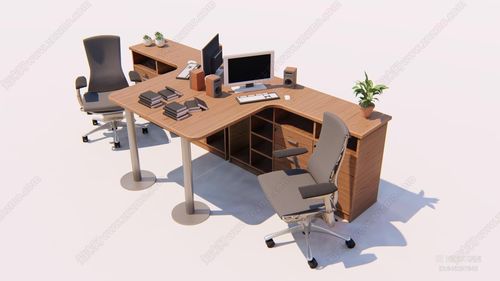 构件五金 办公 办公用品组合 现代办公室桌椅su模型下载【id