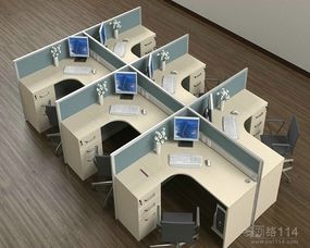 石家庄现代简约 办公家具桌椅四人位卡座