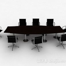 会议桌椅组合3d模型下载