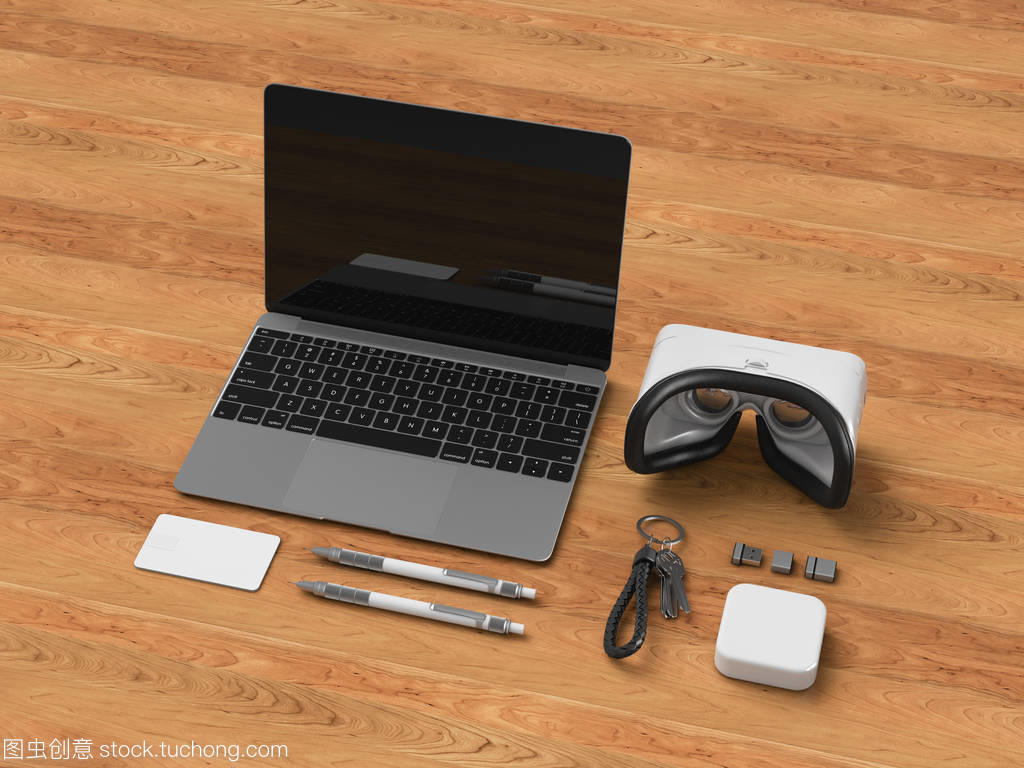 品牌上的模拟 办公用品、小玩意与3D图在计算机耗材销售中的应用